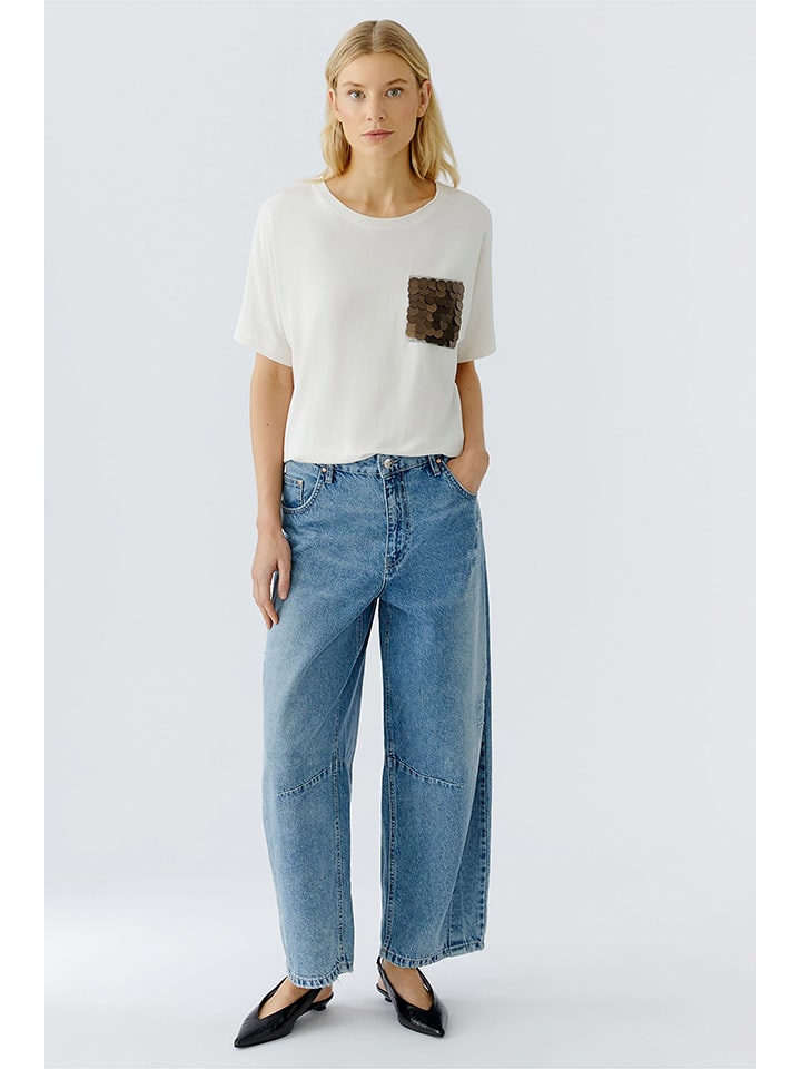 Oui Koszulka w kolorze kremowym rozmiar: 34