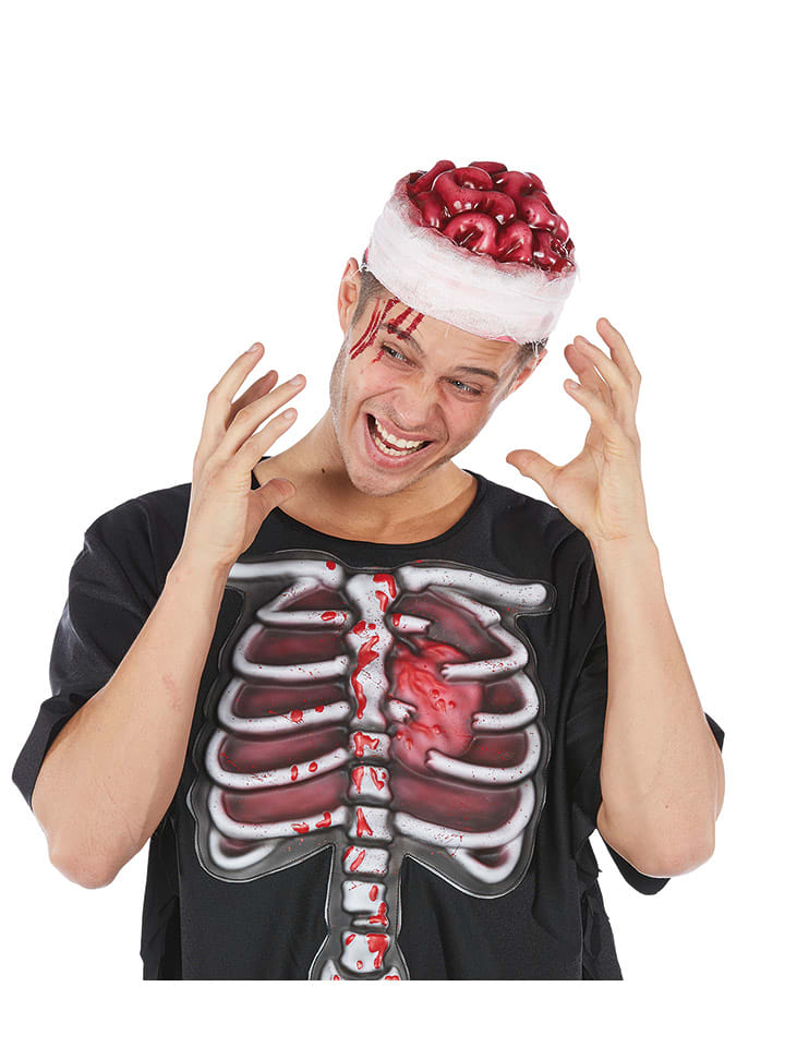 Party x People Czapka kostiumowa "Brain" w kolorze czerwonym rozmiar: onesize