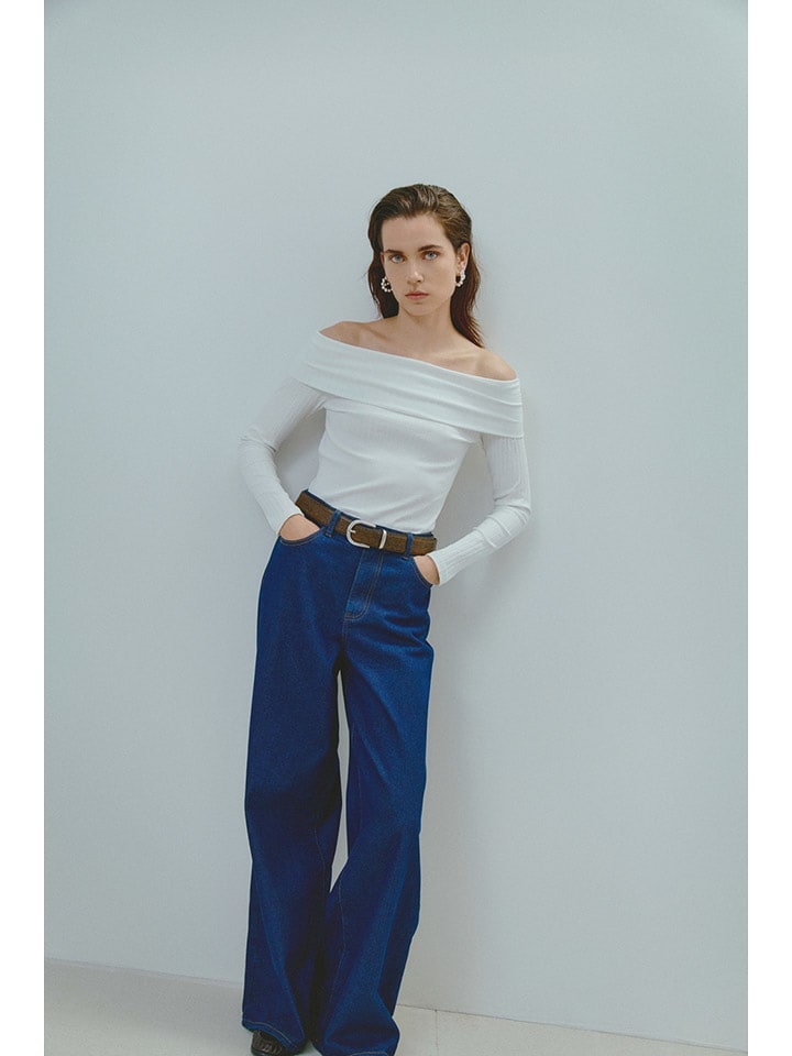 Vila Koszulka "Ommi" w kolorze kremowym rozmiar: M