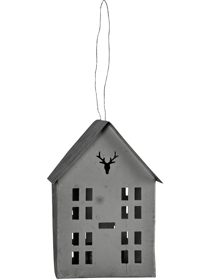 POSIWIO Świecznik "House" w kolorze szarym - 11 x 16 x 8 cm rozmiar: onesize