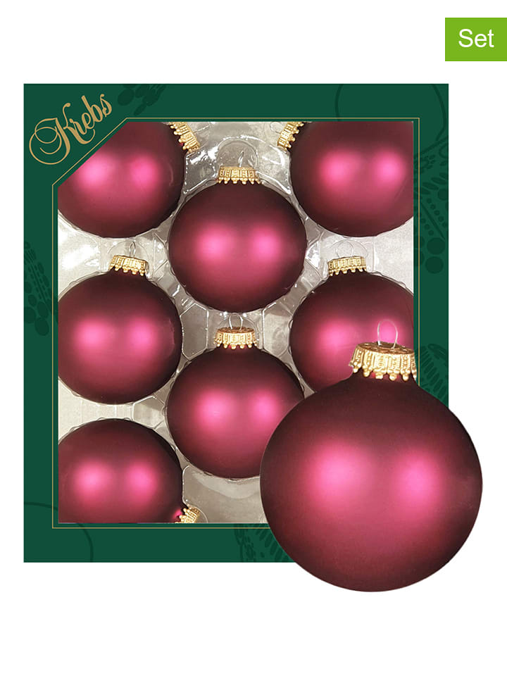 Krebs Glas Lauscha Bombki (8 szt.) w kolorze różowym rozmiar: onesize