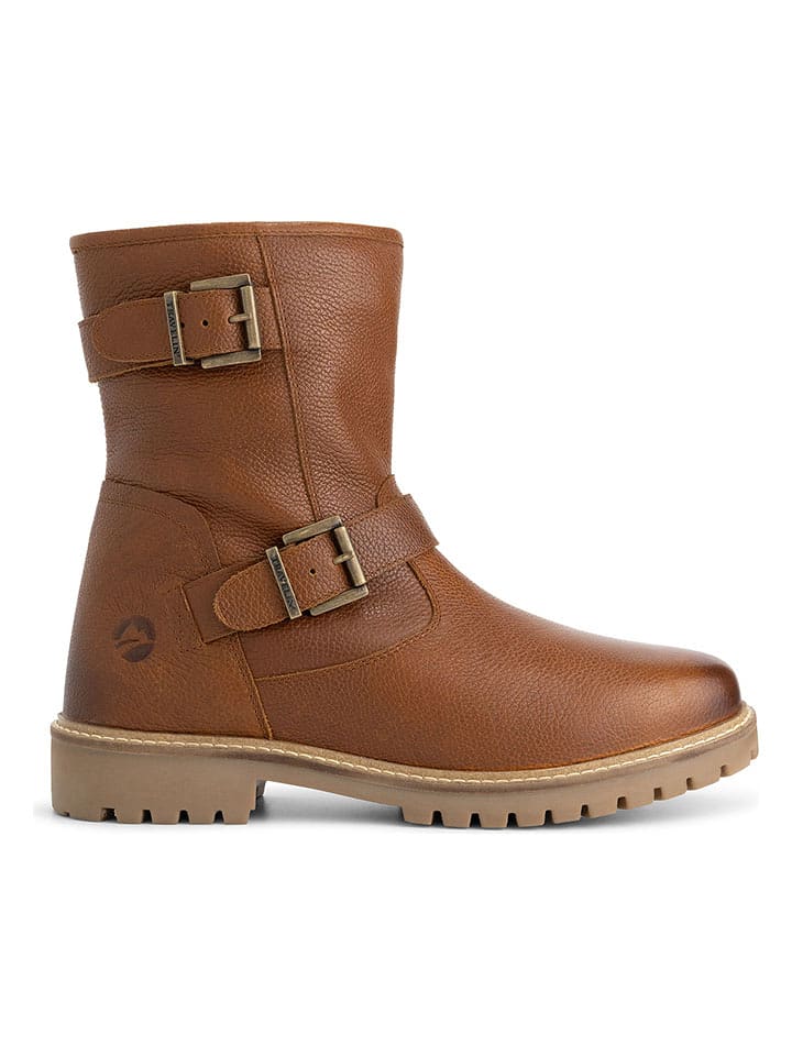 TRAVELIN' Skórzane botki "Skelde" w kolorze jasnobrązowym rozmiar: 40