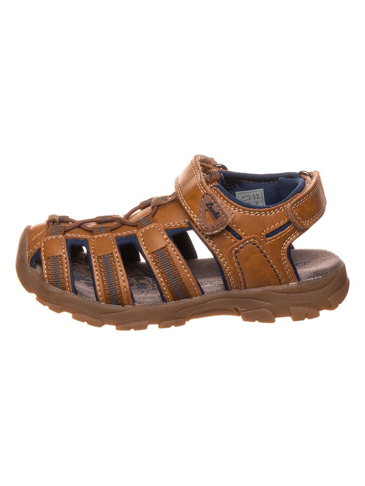 Lurchi Skórzane półsandały "Bobby" w kolorze jasnobrązowym rozmiar: 30