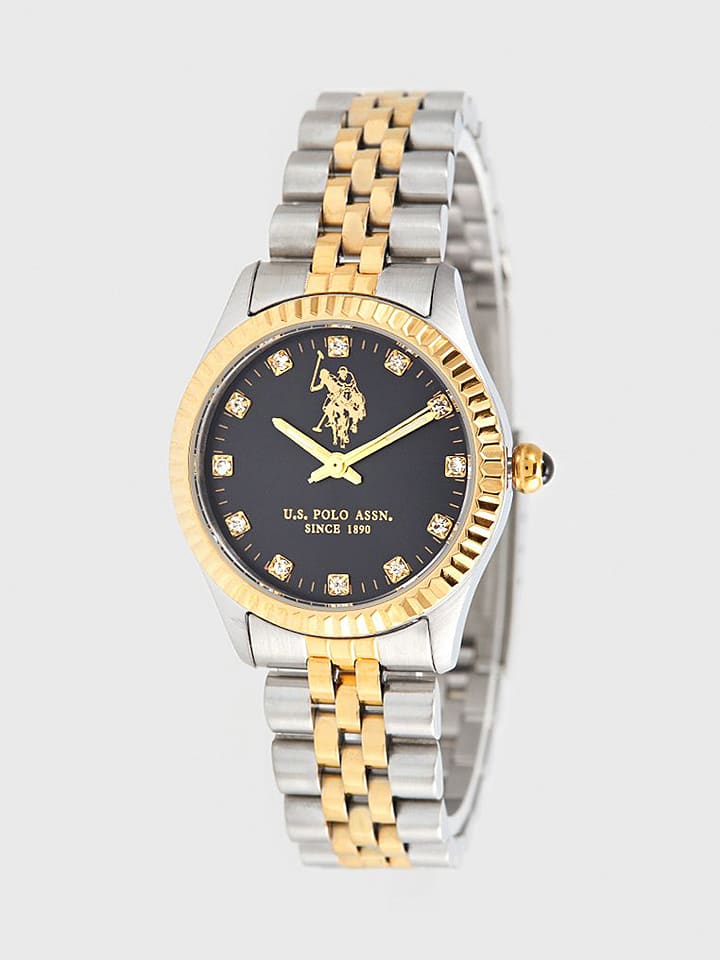 U.S. Polo Assn. Zegarek kwarcowy w kolorze srebrno-złoto-czarnym rozmiar: onesize