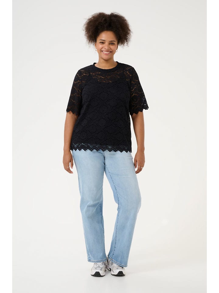 KAFFE curve Bluzka "Jaida" w kolorze czarnym rozmiar: XL