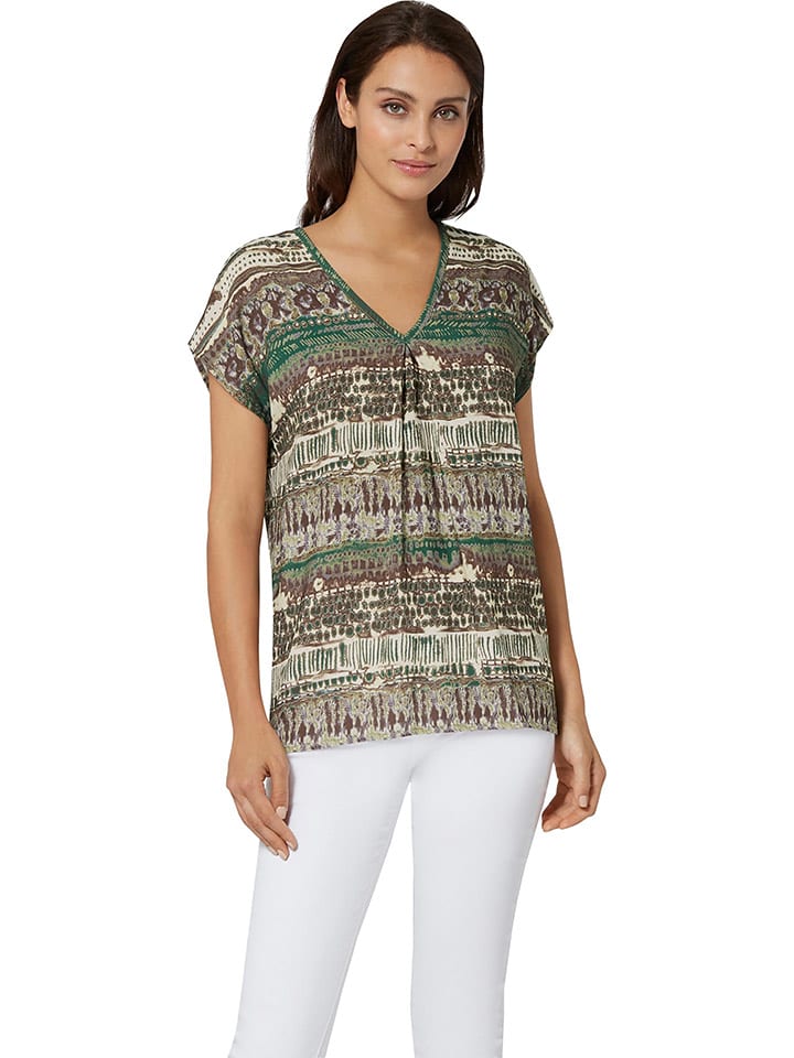 WITT WEIDEN Bluzka w kolorze jasnobrązowo-zielono-kremowym rozmiar: 42