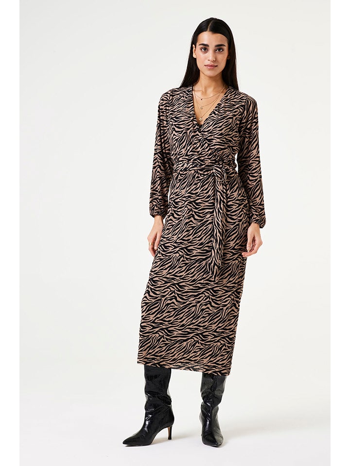 Garcia Sukienka w kolorze beżowo-czarnym rozmiar: S