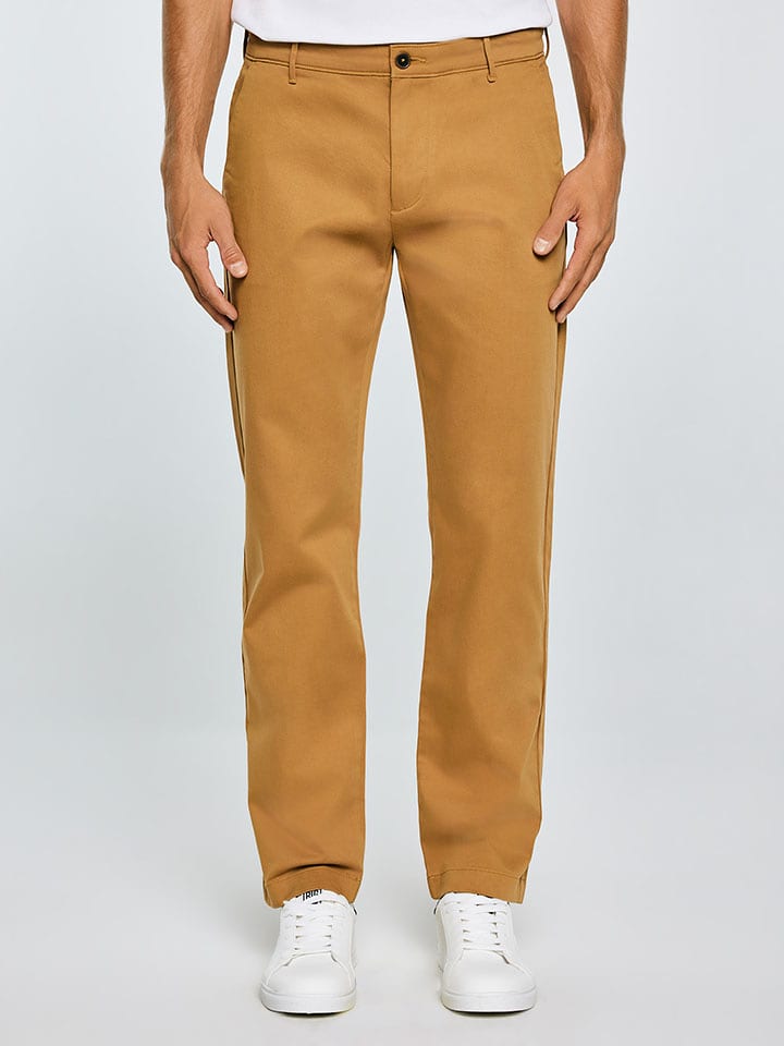 BIG STAR Spodnie chino "Trevor" w kolorze jasnobrązowym rozmiar: W34/L32