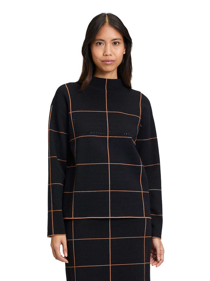 Betty Barclay Sweter w kolorze czarno-pomarańczowym rozmiar: 46