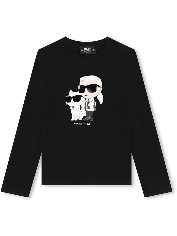 Karl Lagerfeld Kids Koszulka w kolorze czarnym rozmiar: 164