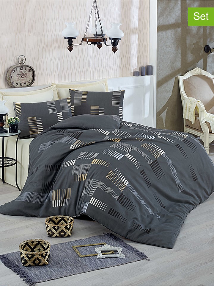 Elizabed Komplet pościeli "Trace" w kolorze antracytowym rozmiar: 240x220 cm