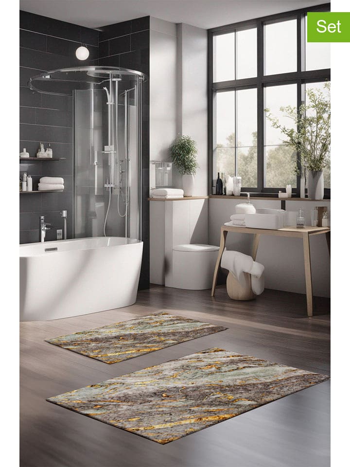 Mijolnir Dywaniki łazienkowe (2 szt.) w kolorze złoto-szarym rozmiar: onesize