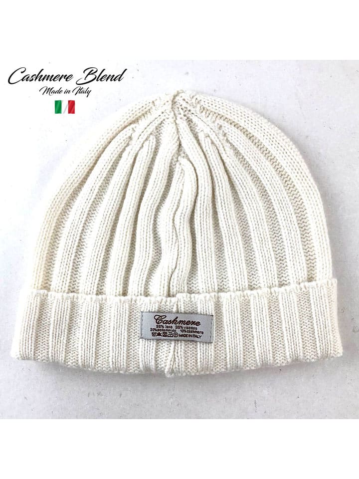 MILANO AMOUR Czapka w kolorze kremowym z dodatkiem kaszmiru rozmiar: onesize