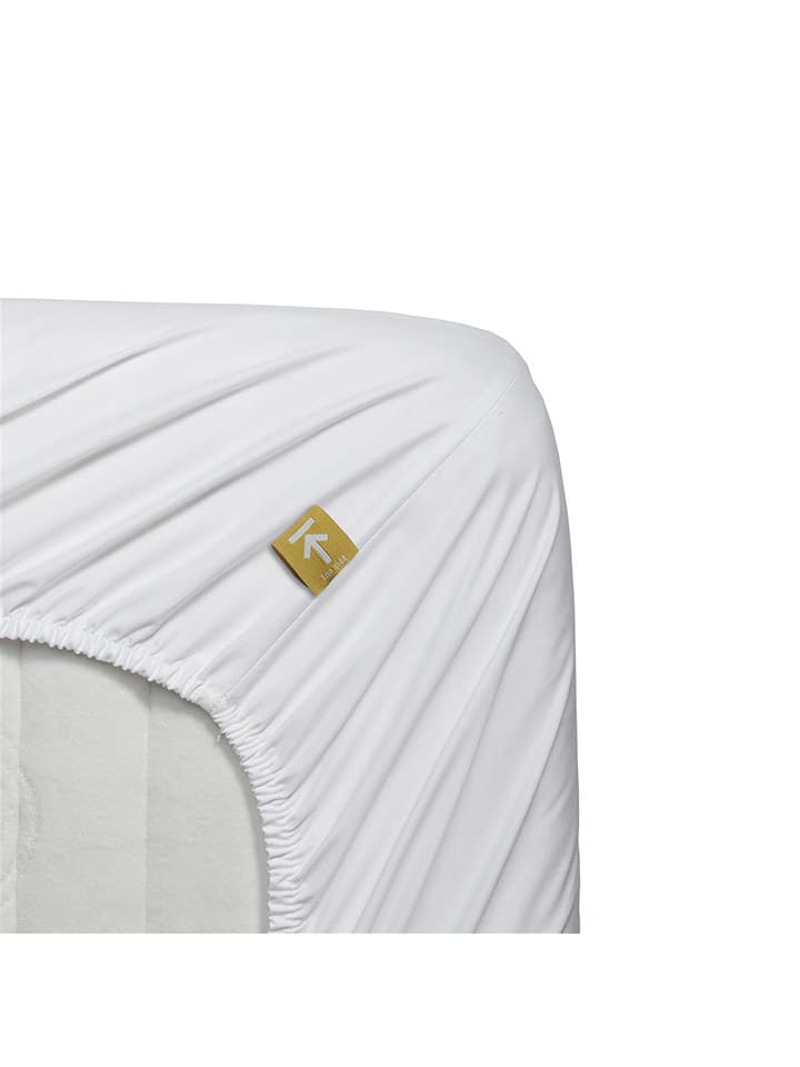 Beddinghouse Perkalowe prześcieradło w kolorze białym na gumce rozmiar: 90x210 cm