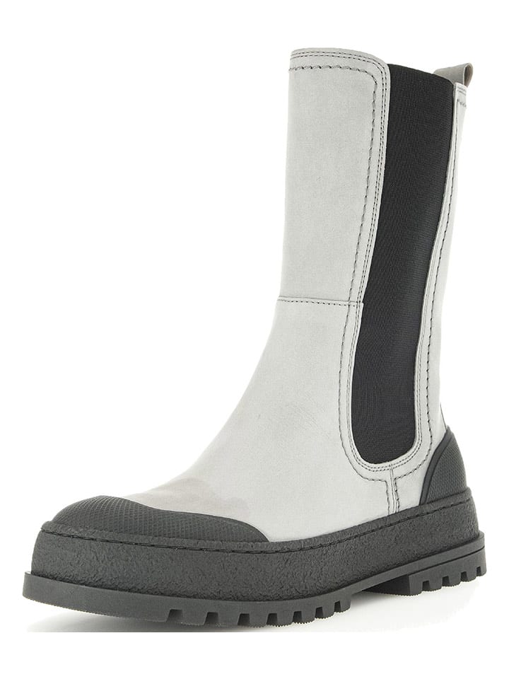 Gabor Skórzane sztyblety w kolorze jasnoszaro-czarnym rozmiar: 37