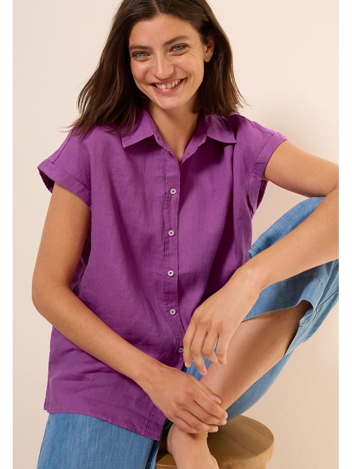 Cecil Lniana bluzka w kolorze fioletowym rozmiar: M