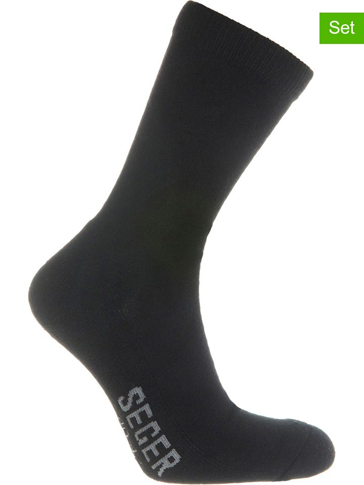 Seger Skarpety (2 pary) "Merino Wool Light" w kolorze czarnym rozmiar: 37-39