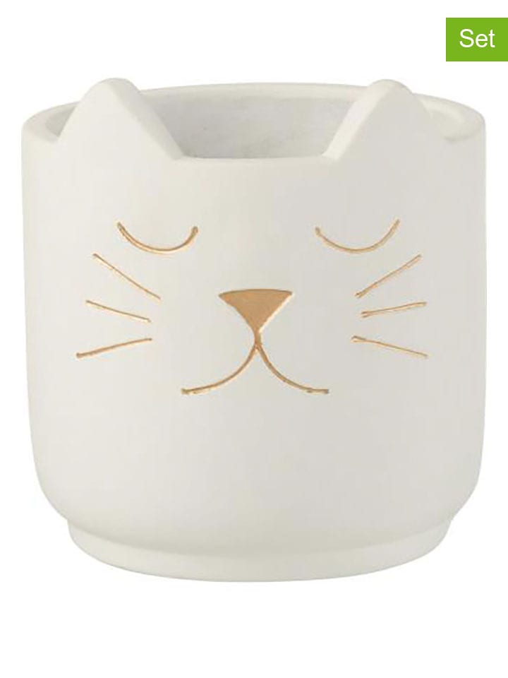 J Line Osłonki (2 szt.) w kolorze białym na doniczkę - wys. 14,5 x Ø 14 cm rozmiar: onesize