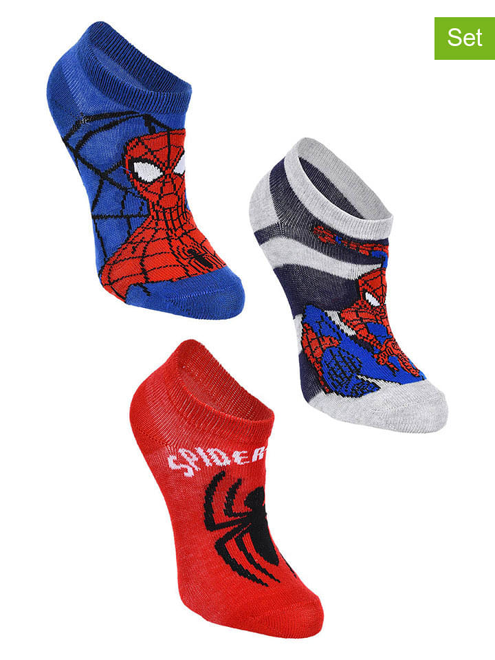 Spiderman Skarpety (3 pary) "Spider-Man" w kolorze niebiesko-czerwonym rozmiar: 23-26