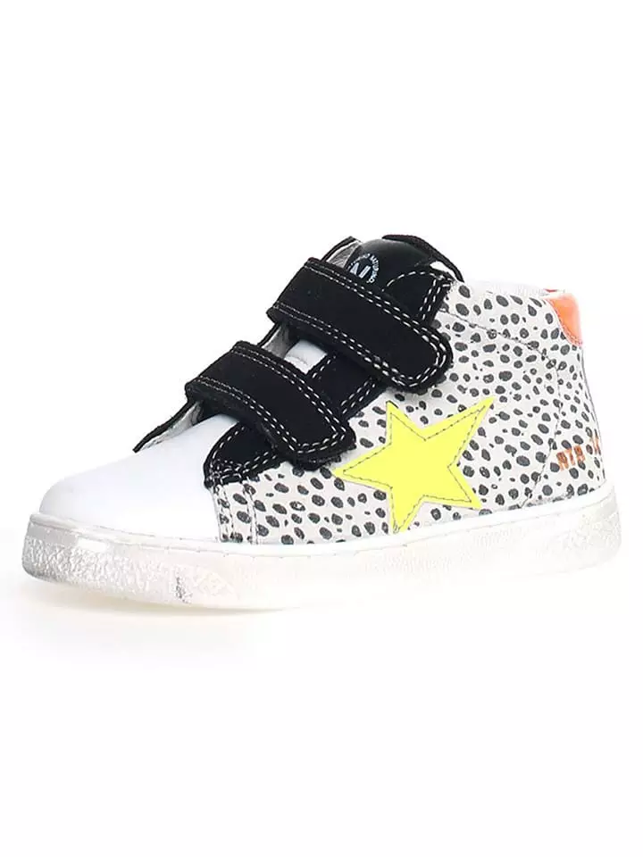 Naturino Skórzane sneakersy "Pinn" w kolorze czarno-białym rozmiar: 30