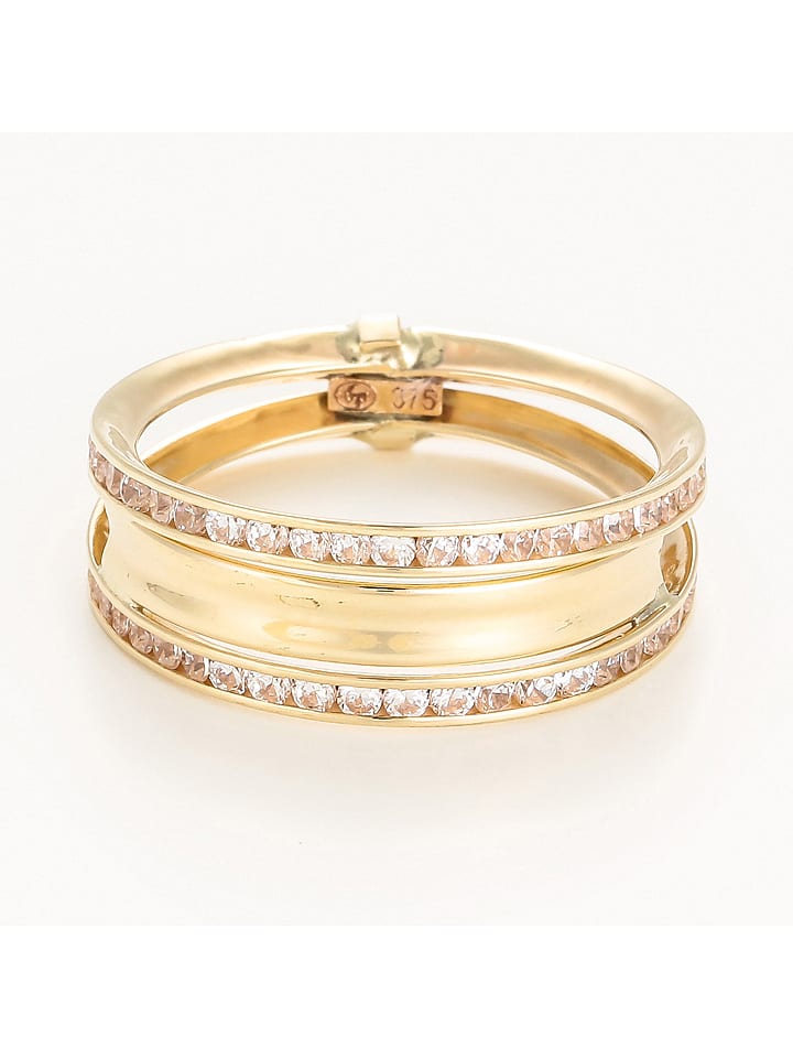 OR ÉCLAT Złoty pierścionek "Blanca" z cyrkoniami rozmiar: 58