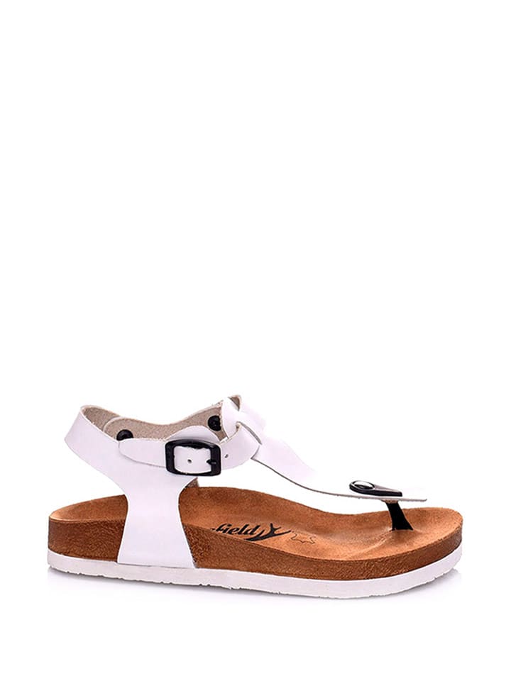 Moosefield Skórzane sandały w kolorze białym rozmiar: 40