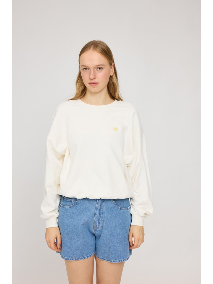 MAZINE Bluza "Back Print" w kolorze kremowym ze wzorem rozmiar: L