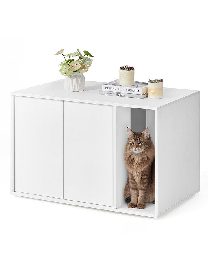 SONGMICS Kuweta w kolorze białym dla kota - 80 x 50 x 50 cm rozmiar: onesize