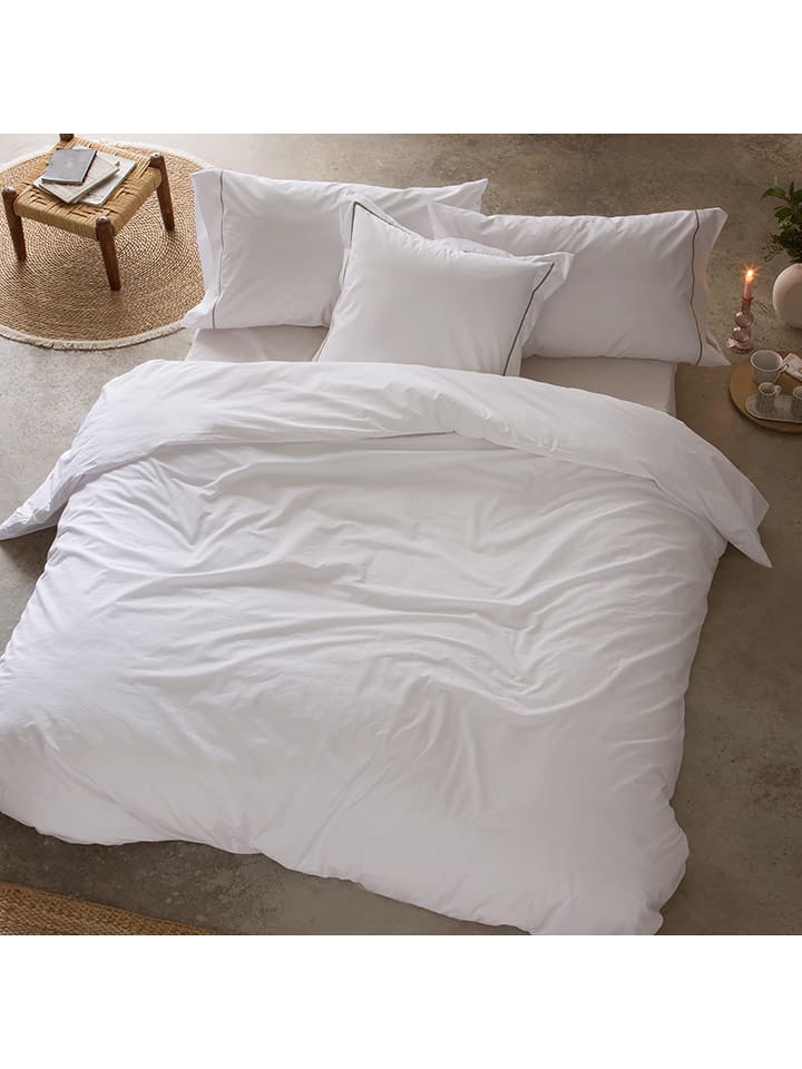 Monsun Perkalowa poszwa "Sakura" w kolorze białym na kołdrę rozmiar: 220x220 cm