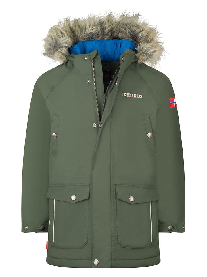 Trollkids Parka "Nordkapp" w kolorze khaki rozmiar: 140