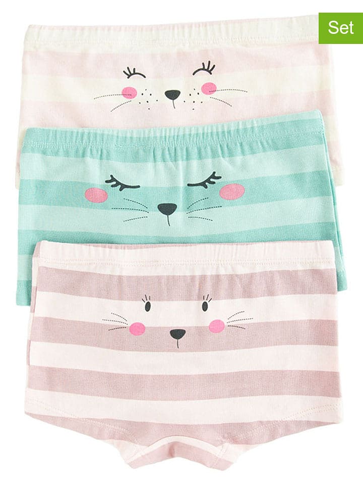 COOL CLUB Pełne majtki (3 pary) w kolorze beżowo-turkusowym rozmiar: 122/128