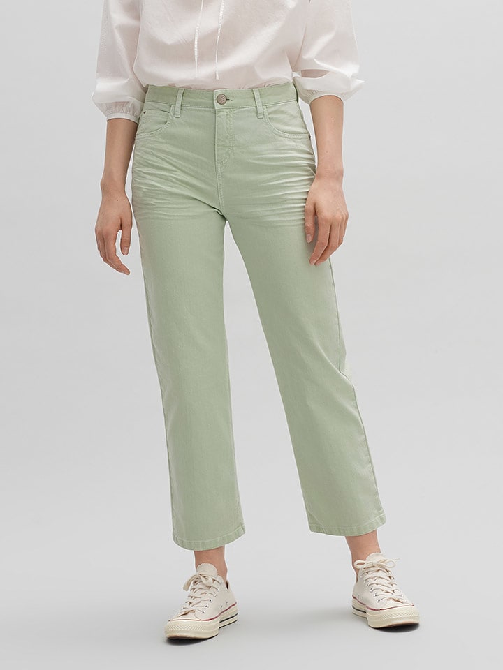 OPUS Dżinsy "Lani" - Regular fit - w kolorze jasnozielonym rozmiar: W38/L26