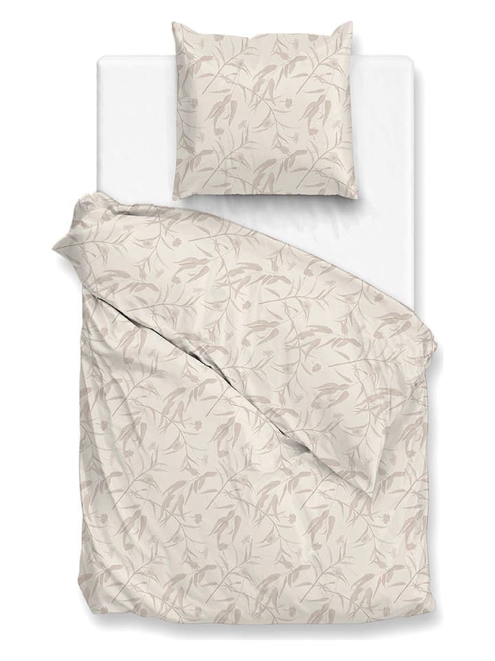 Zo!Home Komplet pościeli "Fiori di Satinado" w kolorze kremowym z mako-satyny rozmiar: 135x200 cm