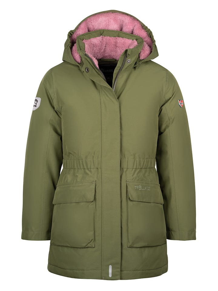 Trollkids Płaszcz puchowy "Alesund" w kolorze khaki rozmiar: 176