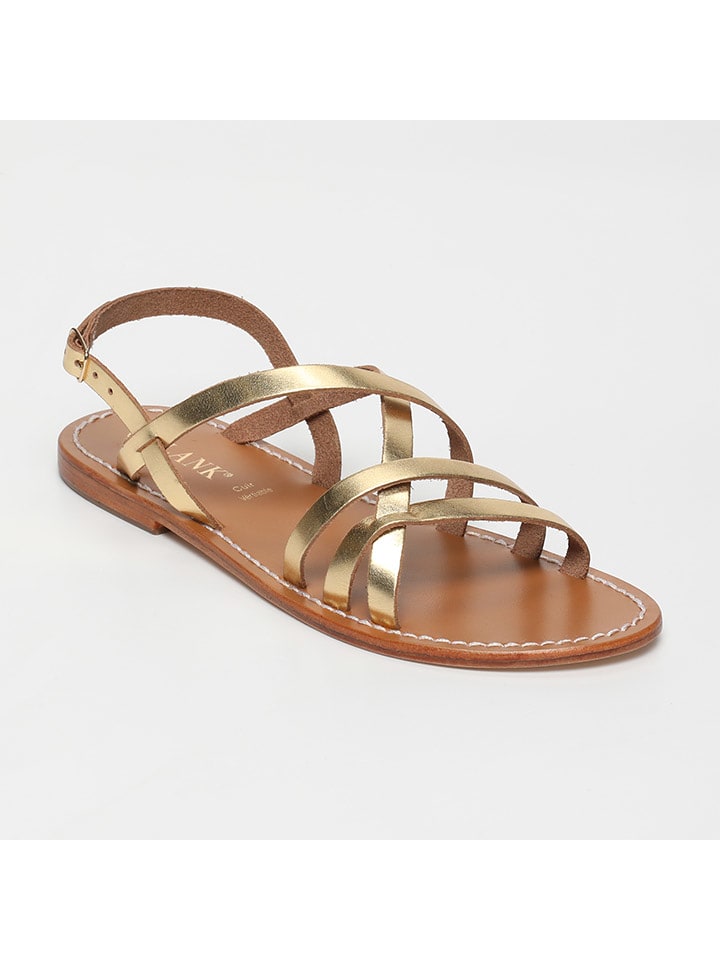 CALANK Skórzane sandały w kolorze złotym rozmiar: 39