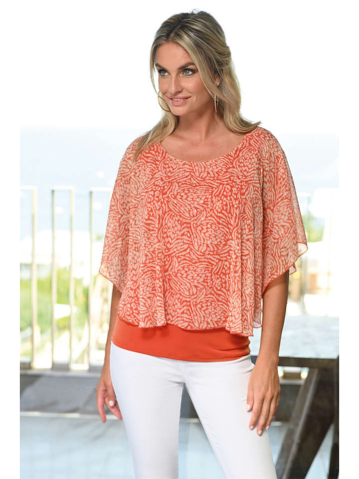 Bleu d'Azur Bluzka "Terracotta" w kolorze pomarańczowym rozmiar: 48/50