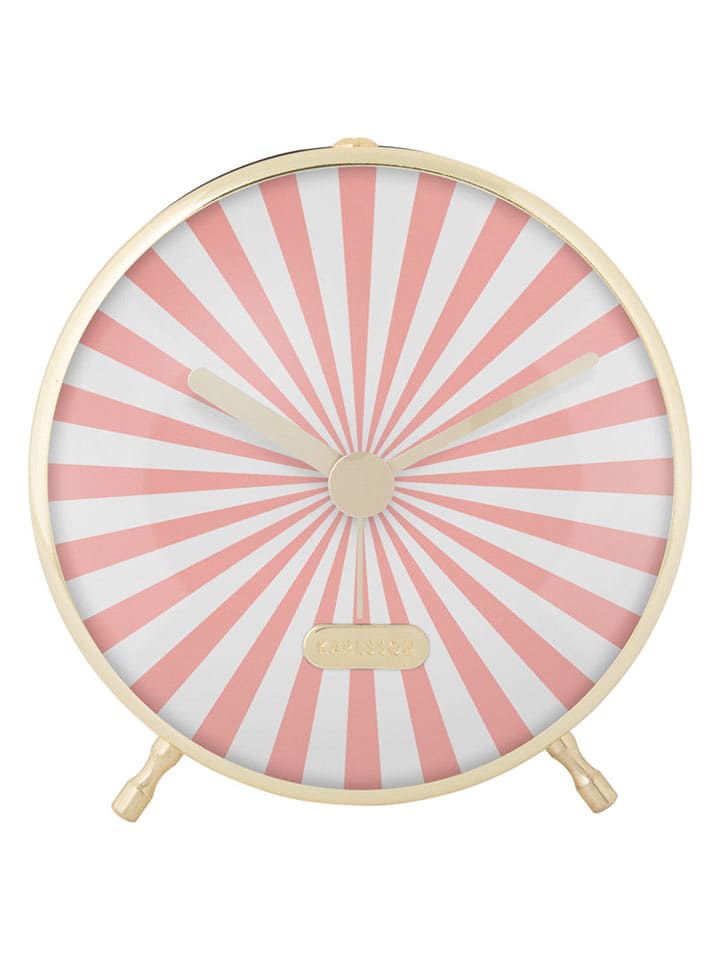 Karlsson Zegar stołowy "Candy Swirl" w kolorze jasnoróżowo-kremowym - Ø 12,5 cm rozmiar: onesize