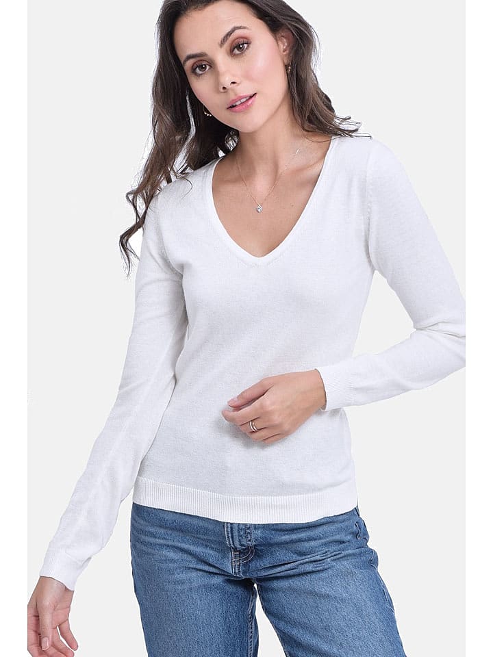 ASSUILI Sweter w kolorze białym rozmiar: 34