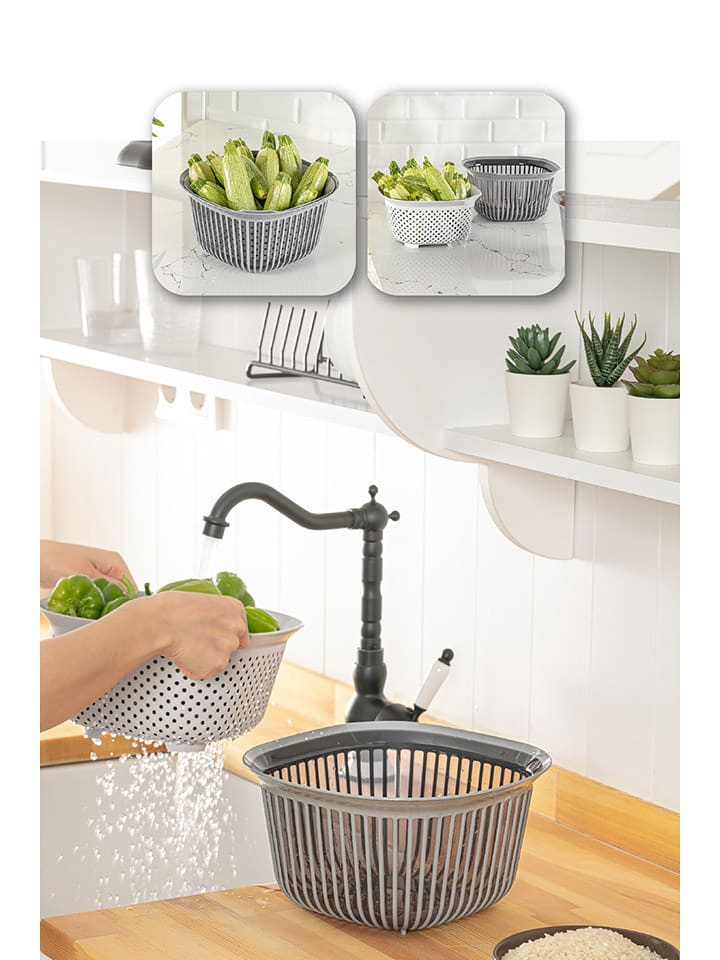 Violeta Home Sitko kuchenne w kolorze szarym - Ø 24,5 cm rozmiar: onesize