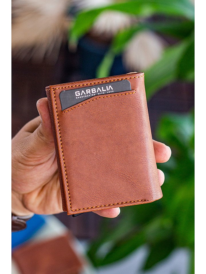 Lucky Bees Skórzany portfel w kolorze jasnobrązowym - 7 x 9 x 2 cm rozmiar: onesize