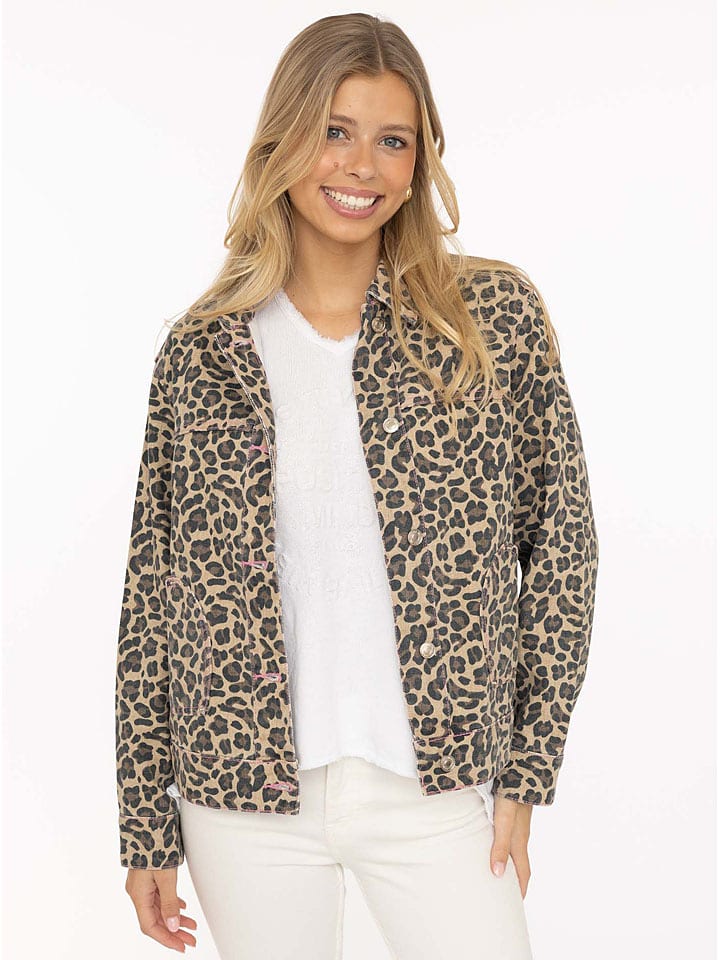 Zwillingsherz Kurtka dżinsowa w kolorze beżowo-jasnobrązowym rozmiar: S