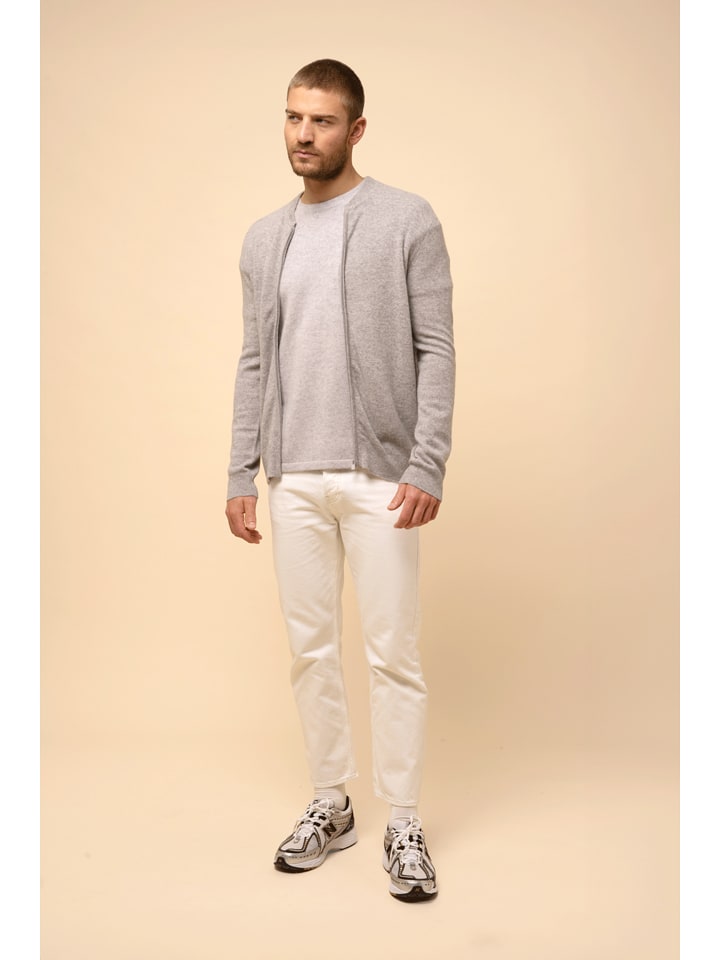 Just Cashmere Kaszmirowy kardigan "Polnoon" w kolorze szarym rozmiar: XL