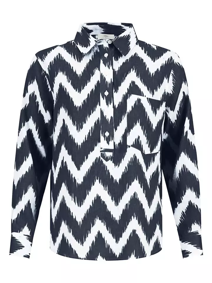 FYNCH-HATTON Lniana bluzka w kolorze granatowym rozmiar: 36