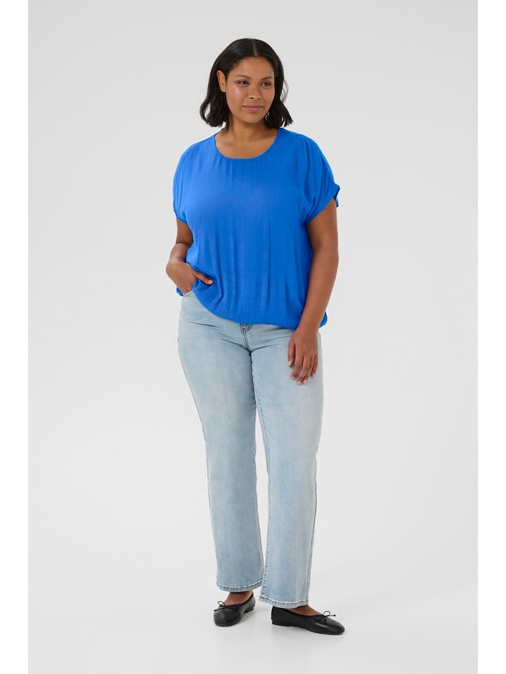 KAFFE curve Bluzka w kolorze niebieskim rozmiar: 50