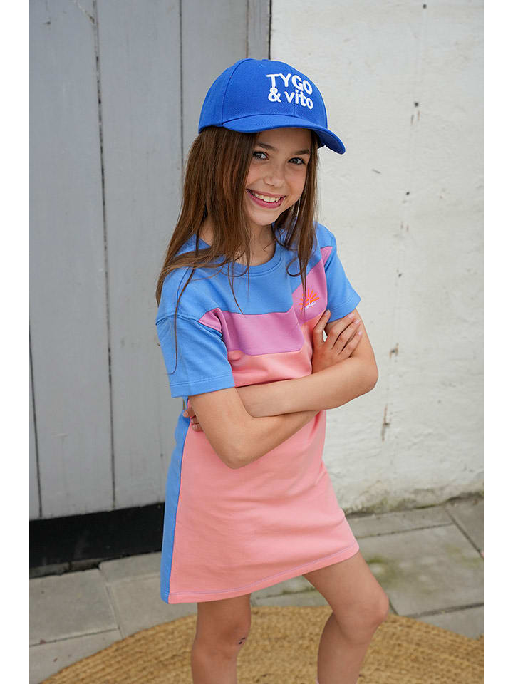 Tygo & Vito Sukienka "Nelly" w kolorze pomarańczowo-błękitnym rozmiar: 134/140