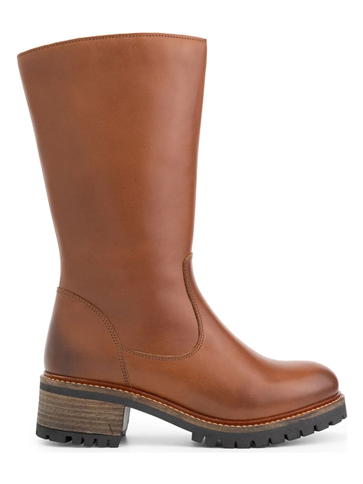 mysa Skórzane kozaki "Dianthe" w kolorze jasnobrązowym rozmiar: 38