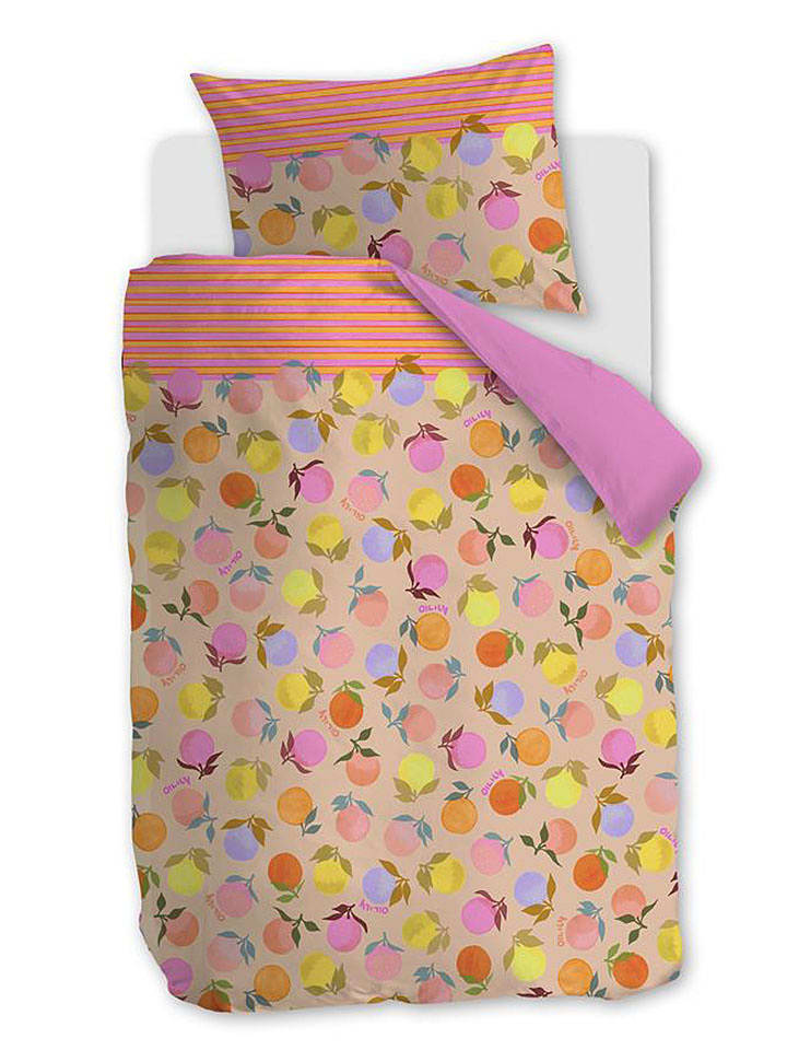 Oilily Komplet pościeli "Vitamin" w kolorze kremowym ze wzorem rozmiar: 100x135 cm