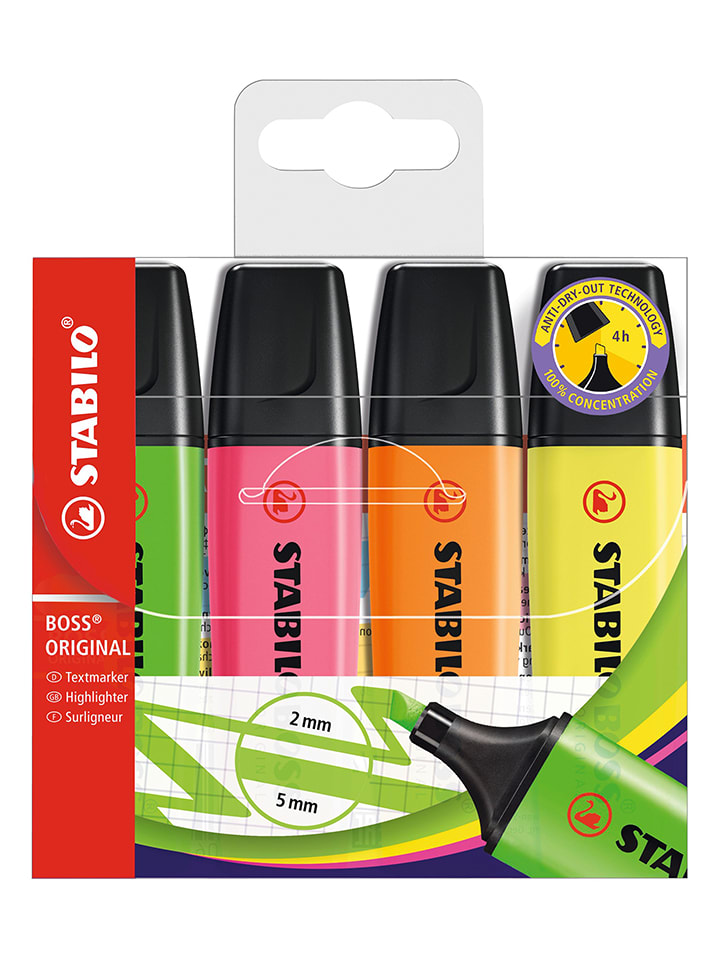 STABILO Zakreślacze (4 szt.) "STABILO Boss Original" rozmiar: onesize