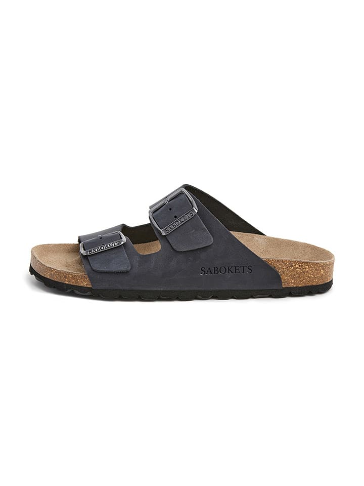 SABOKETS Skórzane klapki w kolorze czarnym rozmiar: 42