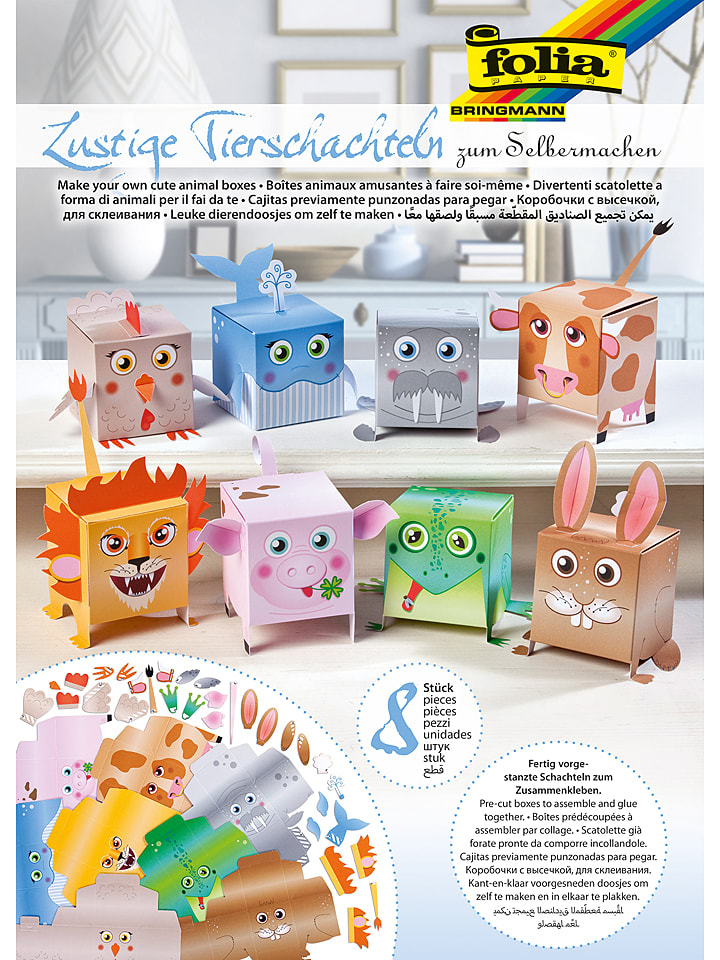 folia PAPER Zestaw "Animals gift boxes" ze wzorem do rękodzieła rozmiar: onesize